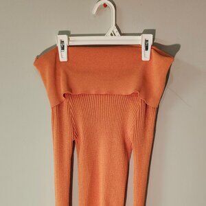 Orange Off-the-Shoulder Sweater